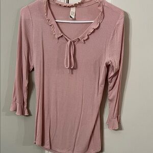 Chic Mauve Ruffle Blouse